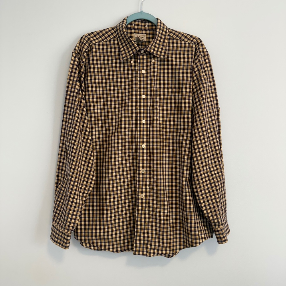 L.L.Bean Men’s 100% Cotton Plaid Shirt‎ Size L-reg